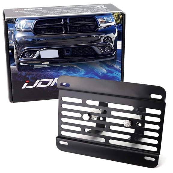 No Drill Front Grille Mesh Mount License Plate Relocator Kit For Challenger Charger Durango Grand Cherokee w/Diamond Shape Lower Bumper Grill Mesh/Insert