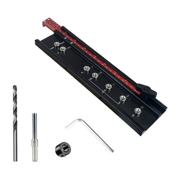 Drill Guide Punch Locator Handle Open Hole Locator Woodworking Drilling Locator for Cabinet Handles and Pulls Hole Punch,1 set x Drill Guide Punch Locator,Photo Color
