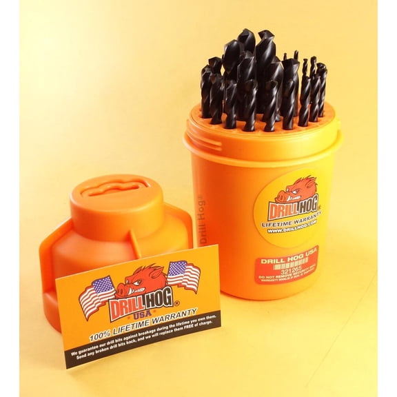 Drill Hog 29 Pc Drill Bit Set 1/16" to 1/2" Super Pig Steel+ Lifetime Warranty