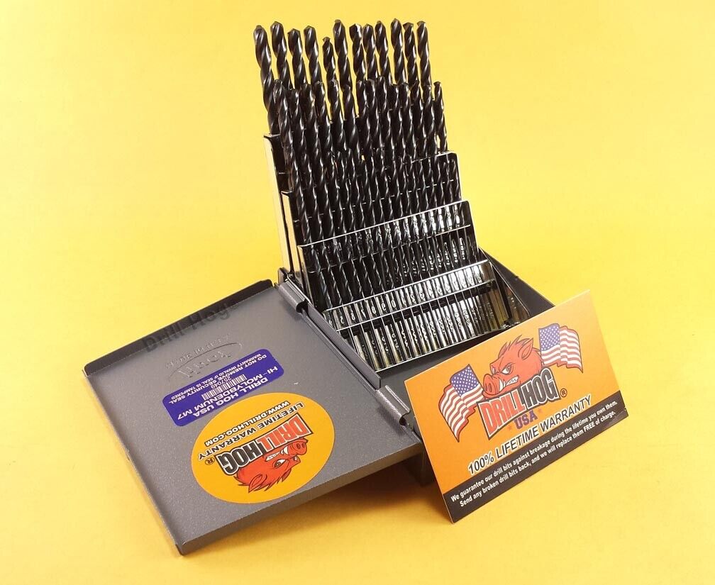 Drill Hog® 60 Pc NUMBER Drill Bit Set Wire Gauge Bits MOLY M7 Lifetime