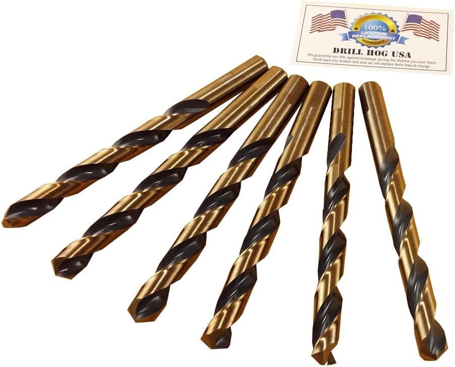 Drill Hog USA 1/2" Drill Bit HIMolybdenum M7 6 Pack