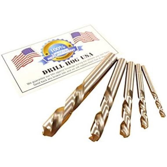 Drill Hog USA 5 Pc Left Handed Drill Bit Set Niobium Nb41$$Tools & Hardware Other