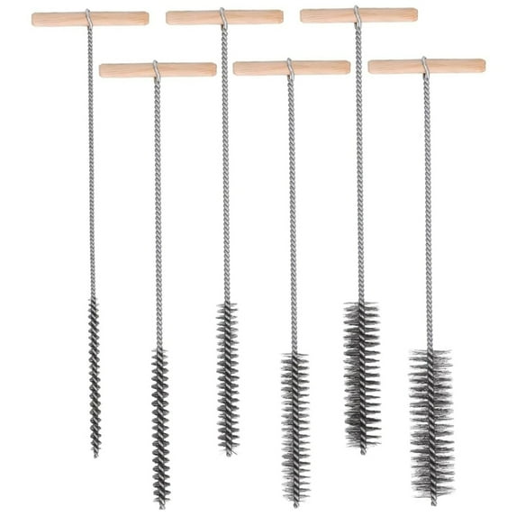 Drill Hole Brush Set 8/12/16/20/25/30mm Cleaning Brush Stainless Steel Hole Brushes Cleaning Brush for Hammer Drills,6Pack x Drill Hole Cleaning Brush Set,As Shown