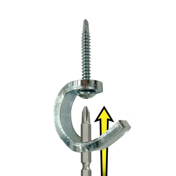 Drill Hook -Screw Hook (2pk) - 1.5" - Power Driven Hook Screw -  Self Tapping - Alloy Steel - Zinc Plated - 40lb Load Rating
