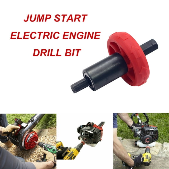 Drill Jump Start Engine Adapter, Electric Start Drill Bit for Push Button Starting, Cordless Drill Attachment for String Trimmers & Blowers