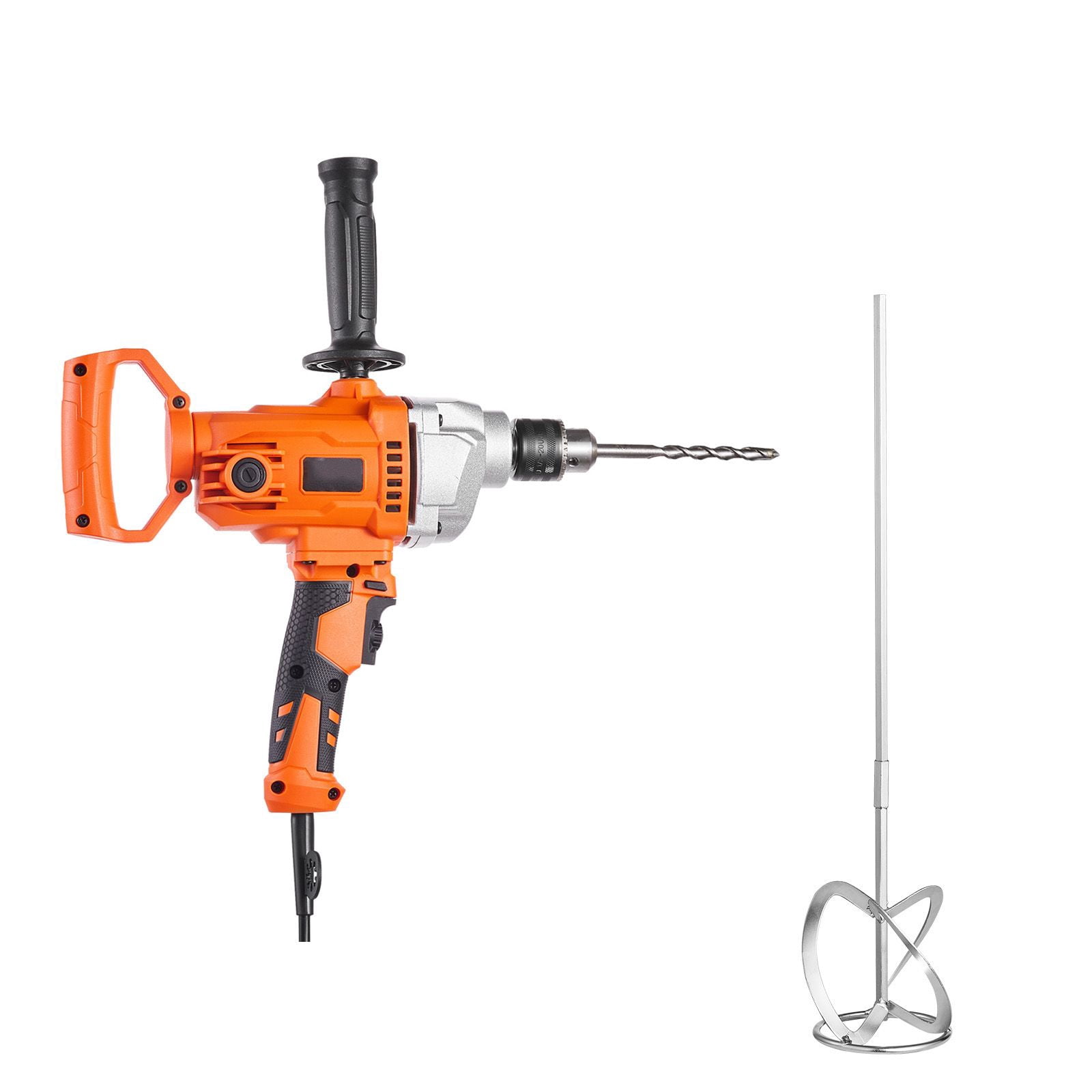 Drill Mixer, 5/8 inch Corded Electric Drill Mixer Set, 0-850RPM 5.8A Mixing Drills, Mixing Drills Machine with D-Handle for Drilling & Blending, Handheld Cement Mixers for Fodder, Paint, Cement