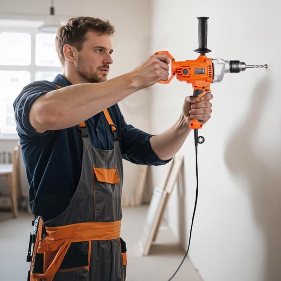 Drill Mixer, 5/8 inch Corded Electric Drill Mixer Set, 0-850RPM 5.8A Mixing Drills, Mixing Drills Machine with D-Handle for Drilling & Blending, Handheld Cement Mixers for Fodder, Paint, Cement