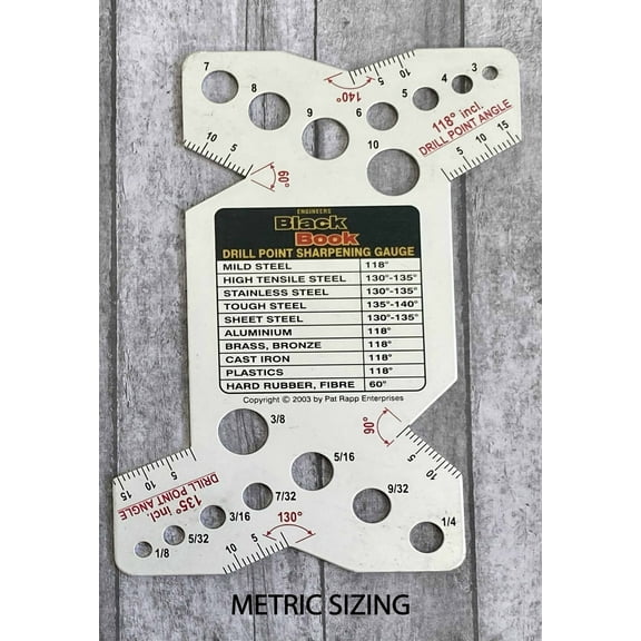 Drill Point Sharpening Gage - Hints for hand grinding twist drills - Metric