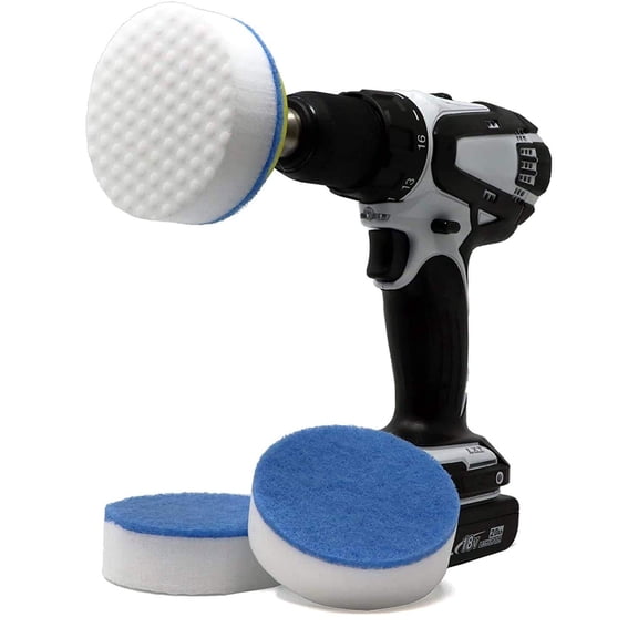 Drill Powered Cleaning Sponges with High Density Melamine Pads for Bathroom, Kitchen, Grout, Baseboards, Stain Removal