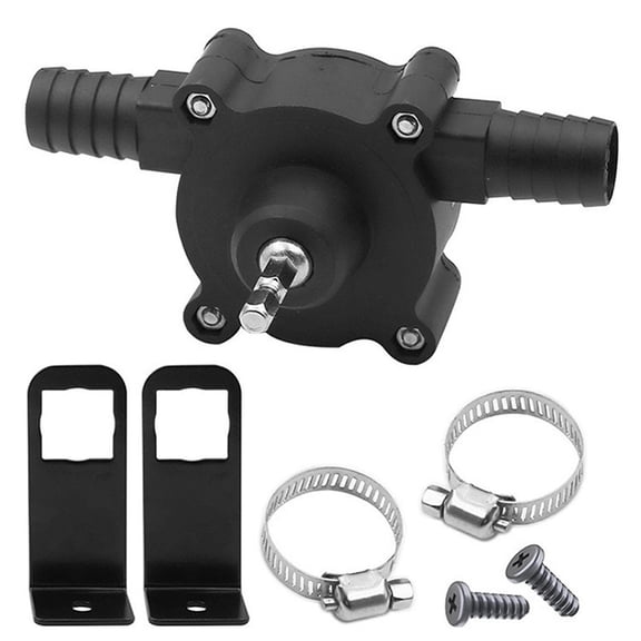 Drill Powered Transfer Pump Drill Pump for Water | Portable Small Water Transfer Pump with Hose Clamps and Mounting Brackets | Self Priming Liquid Transfer Pump for Home Garden