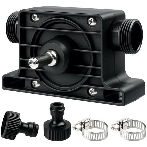 Drill Powered Water Pump Self Priming Portable Transfer Pump for Gasoline Oil and Aquarium Garden Use with Hand Drill Easy Setup and Efficient Fluid Transfer for Home Workshops and Outdoor Sopatenor