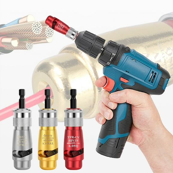 Drill Powered Wire Stripper and Twister Tool, Aluminum Alloy Cable Stripping Cutter with 1/4-Inch Hex Shank for Electricians and Hand Drill Use