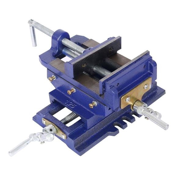Drill Press Vise 5 Inch, Cross Slide Vise Milling Metal Woodworking Clamp, XY Positioning Benchtop Vise Machine