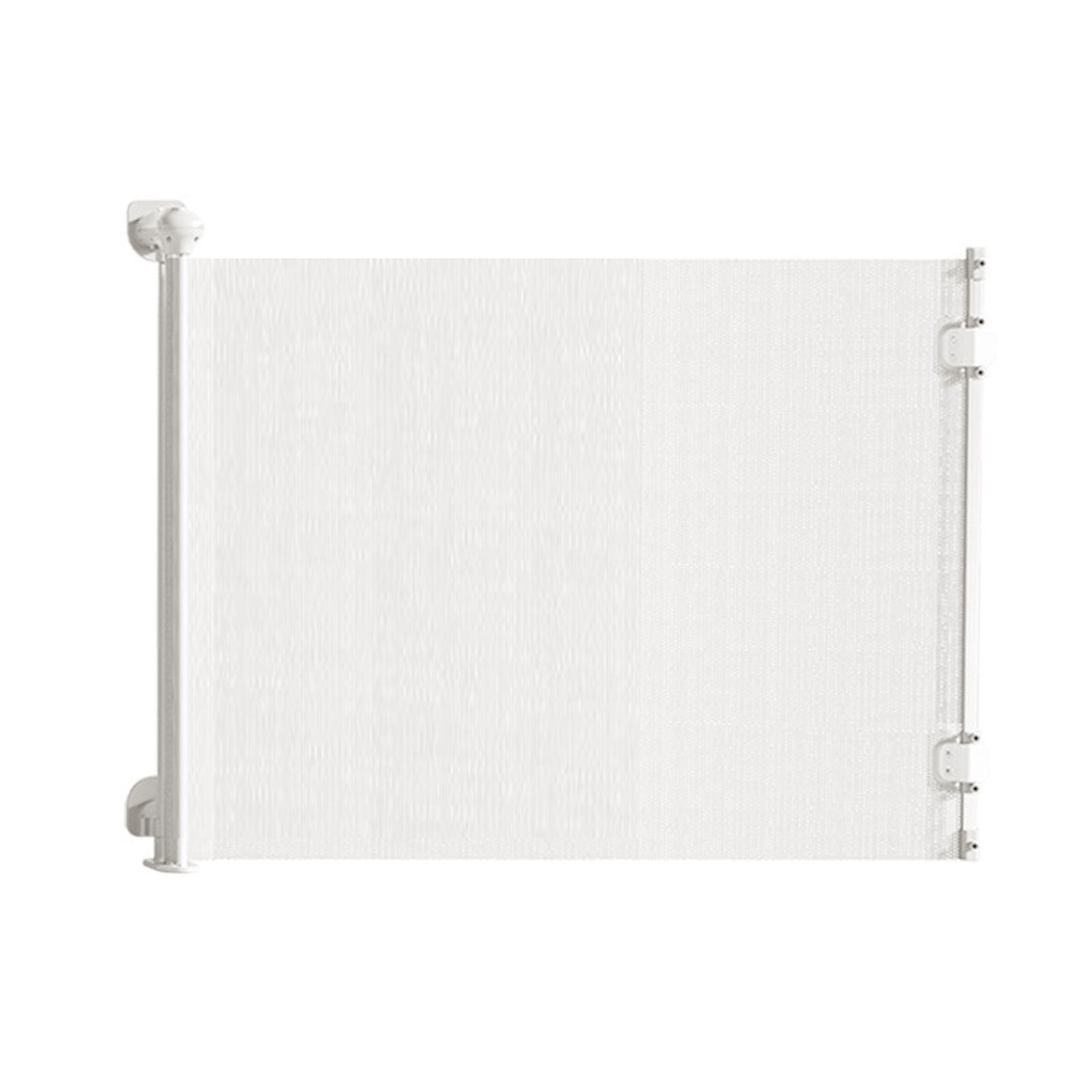 No Drill Retractable Dog Gate, Foldable Safety Pet Barrier for Doorways Stairs Hallways, Weather Resistant Indoor Outdoor Puppy Fence with Easy Installation(White,150X87CM)