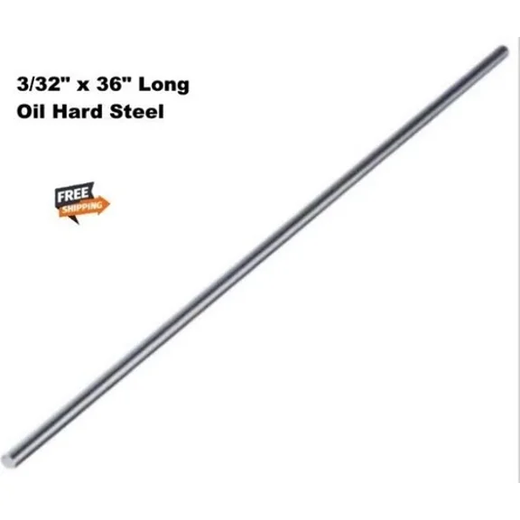 Drill Rod 3/32" Oil Hard Steel 36" Long Grade O1 Decimal Equivalent .0937"