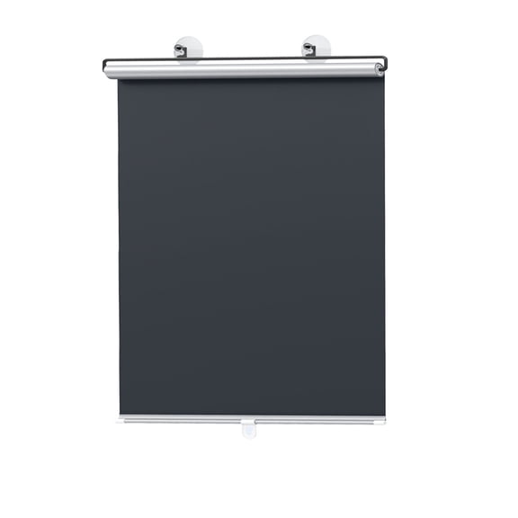 No Drill Roller Shade 18x50 Inch Adjustable Blackout Window Cover with Suction Cups, Portable Pleated Sunscreen for Bedroom Living Room Office Car Windshield