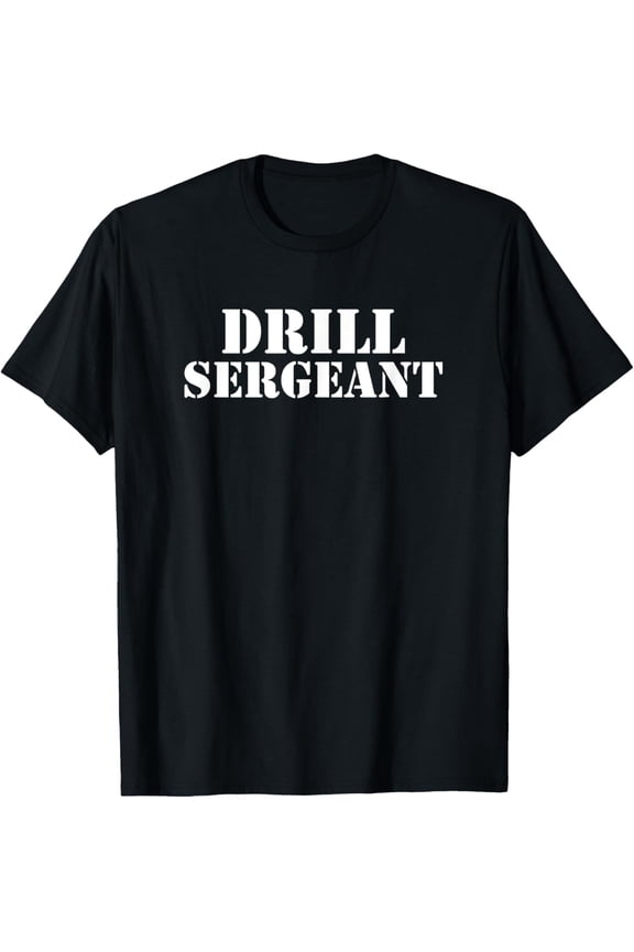 Drill Sergeant Military Costume Halloween Party T-Shirt T-ShirtMen and women, White Black T-shirt, size: Extra large S-4XL
