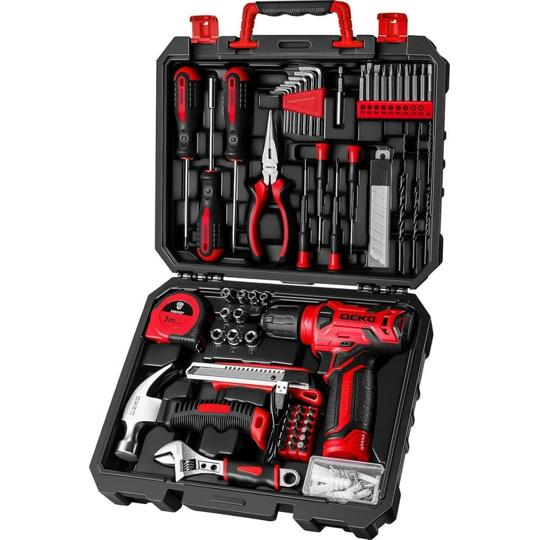 Drill Set Tool Set with 8V Green Cordless Drill Home Tool Kit with Drill Hand Tool Kits for Women 126 Piece Walmart