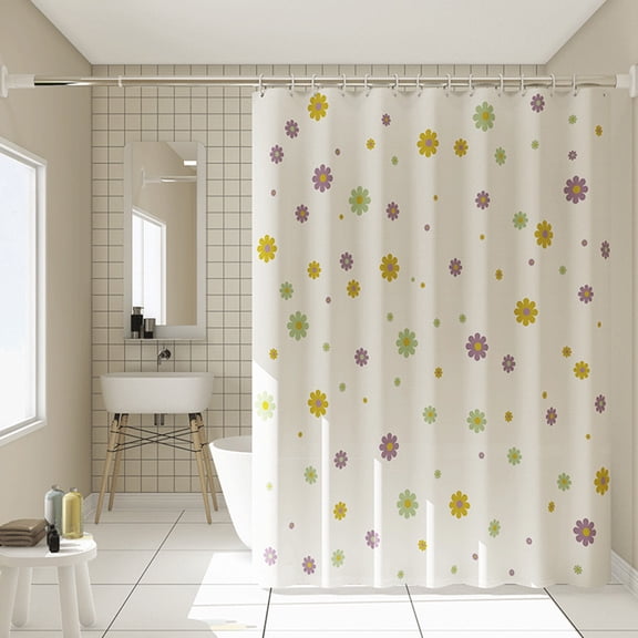 No Drill Shower Curtain Rod Set - 70x70 Inch Hotel Quality Waterproof PEVA Liner with 13 Hooks, Heavy Duty Bathroom Partition for Apartment & Rental Homes
