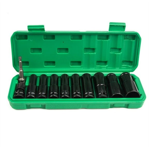 Drill Socket Adapter, Power Hand Tools With 9 Extended Sockets, Electric Wrench Adapter, 1/2" Casing Column, Storage Box, Socket Wrench Adapter Set