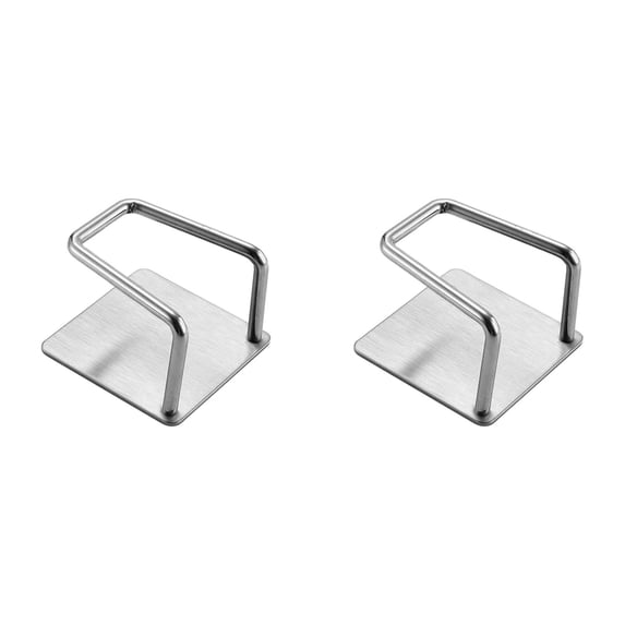 No Drill Stainless Steel Sponge Holder With Adhesive Caddy, Rustproof Wall Mount Sink Organizer For Dishcloth And Scrubber, Kitchen Storage Accessory For Sink, Silver (Silver, 2pcs)