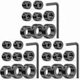 thumbnail image 1 of Drill Stop Bit Collar Set, 27PCS Adjustable Drill Depth Stop Collar Limit Ring with Carbon Steel Set for Drill Bits,3 set x Drill Stop Bit Collar Set,Black, 1 of 8