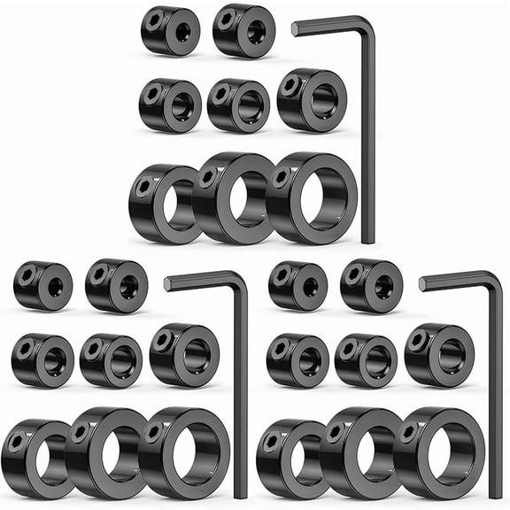 Drill Stop Bit Collar Set, 27PCS Adjustable Drill Depth Stop Collar Limit Ring with Carbon Steel Set for Drill Bits