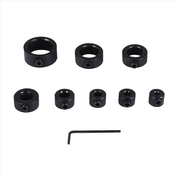 Drill Stop Bit Collar Set, 9PCS Adjustable Depth Limit Ring with Carbon Steel Set for Bits