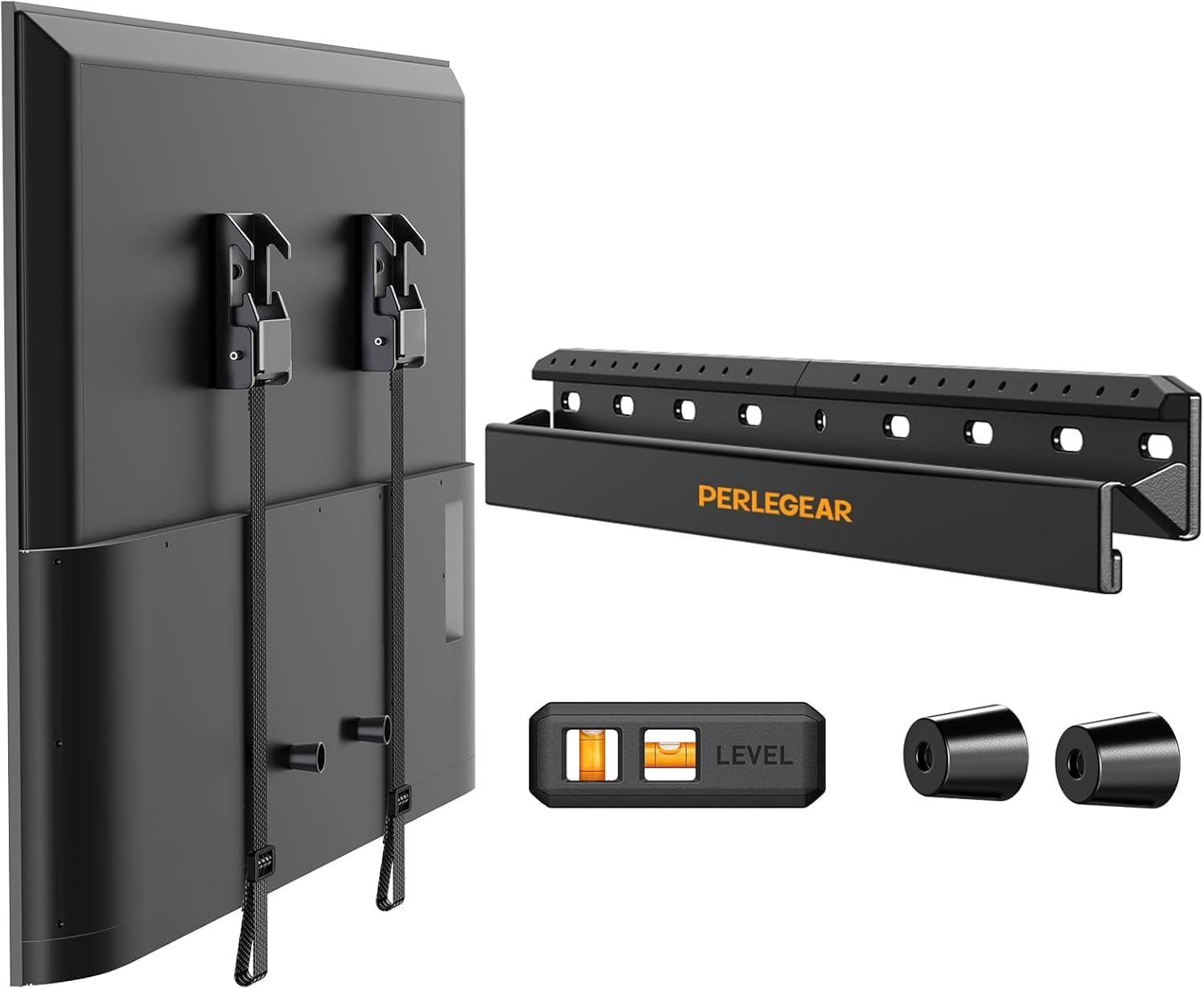 No Drill TV Wall Mount for Most 24-65 Inch TVs up to 100 lbs, Studless TV Mount, Drywall TV Bracket with Max VESA 400x400mm, No Stud, Easy Install, Low Profile, PGMT7