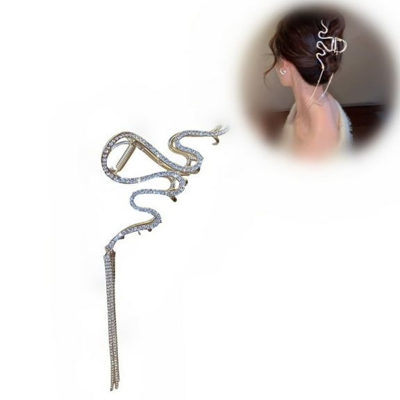 Drill Tassel Chain Women's Back Hair Clip for Fashion Hair Accessories Barrette