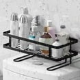 thumbnail image 1 of No Drill Toilet Tank Rack, Freestanding Over Toilet Storage Organizer, Multifunctional Bathroom Shelf with Sturdy Iron Frame, Easy Tool-Free Assembly for Shower Essentials, 1 of 9