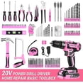 thumbnail image 1 of Drill Tool Kit Set: 20V Cordless Electric Drill, Driver, Toolbox with Battery, 1 of 6