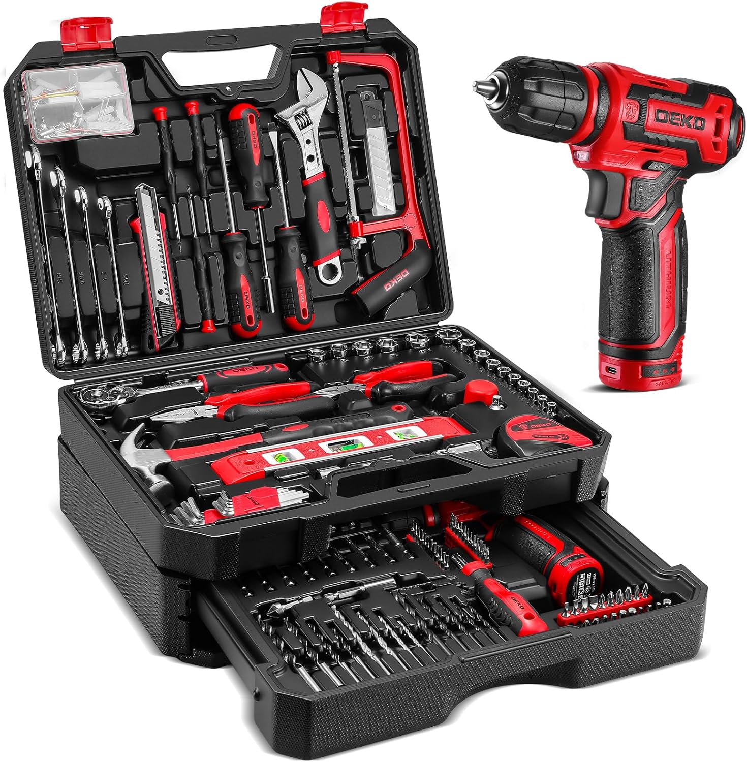 Drill Tool Set Tool Kit With 12V Power Cordless Drill Hand Repair Tools Drill Tool Set Tool Kit With 12V Power Cordless Drill Hand Repair Tools