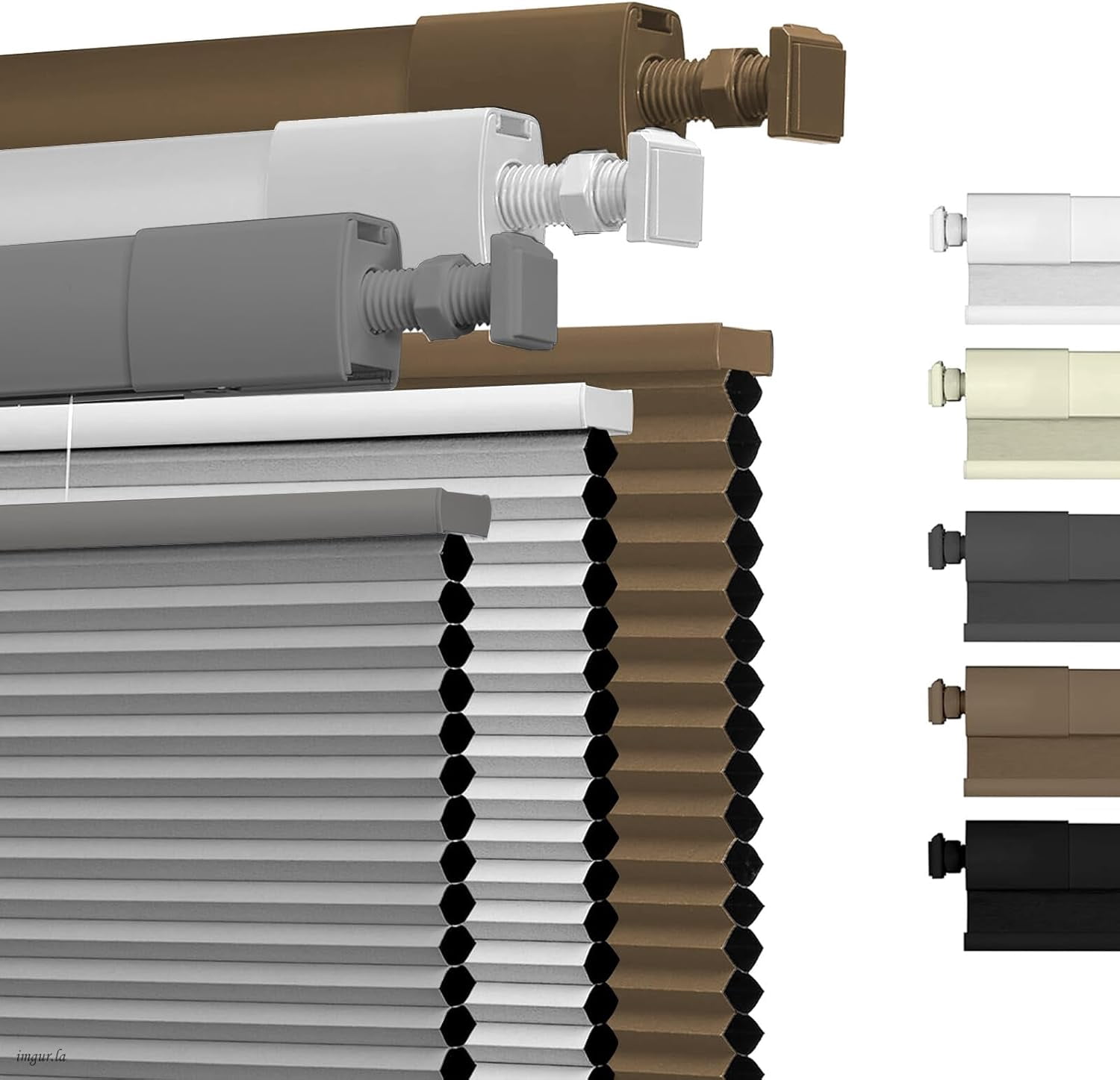 No Drill No Tools Cellular Shades Top Down Bottom Up Honeycomb Blinds Blackout Cordless Window Blinds Easy to Install Cellular Shade for Windows,Blackout Light Gray,32.5" W x 48" H