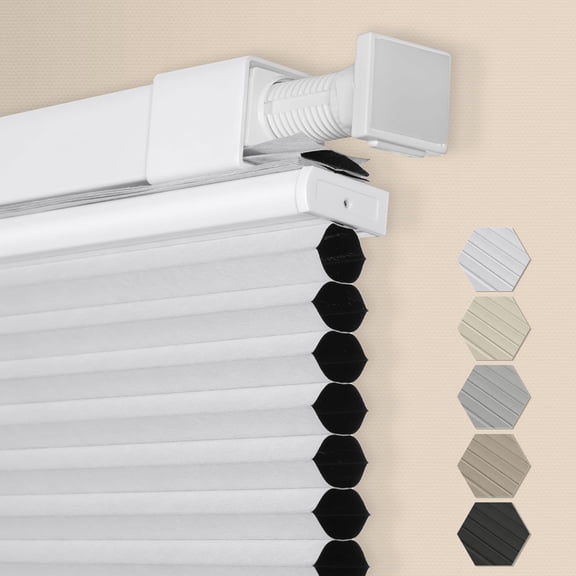 No Drill No Tools Top Down Bottom Up Cellular Shades, 22" W x 48" H Blackout Easy Install Cordless Honeycomb Blinds, Noise Reduce & Thermal Insulation Blinds for Home Office