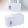 thumbnail image 1 of No Drill Toothbrush Holder Set with Toothpaste Dispenser & Rinsing Cup, Wall Mounted Bathroom Organizer with Squeezer, Creative Toothbrush Rack,Bathroom Storage, Toothpaste Dispenser,White,1PC,, 1 of 8