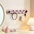 thumbnail image 1 of No Drill Wall Hooks, Wrought Iron Coat Rack, Adhesive Entryway Organizer for Hanging Coats, Heavy Duty Rustic Hangers, Easy Install Hallway Storage​, Pink, 1 of 5