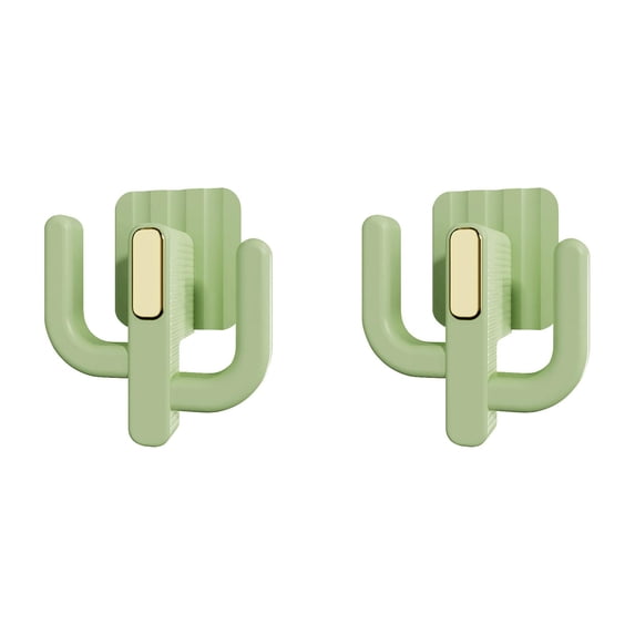 No Drill Wall Mount Shoe Organizer, Multi Hook Slipper Hat Towel Storage Rack, Adhesive Hanging Home RV Accessory Shelf,4.13x3.58 Inch Space Saving Entryway Wall Suspension Storage Holder,Green-2 PCs