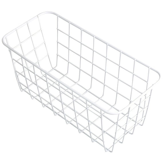 No Drill Wall Mount Storage Basket | Heavy-Duty Steel Wire Organizer | Adhesive Mount for Kitchen Pantry Bathroom | 11.2" x 4.9" x 4.9" Metal Rack | 1-Pack