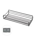 thumbnail image 1 of No Drill Wall Mounted Shelf, Rectangular Metal Storage Rack Organizer for Bathroom & Kitchen, Adhesive Hooks Included, Space Saving, Black or White, 1 Pack, 1 of 6