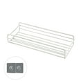 thumbnail image 1 of No Drill Wall Mounted Shelf, Rectangular Metal Storage Rack Organizer for Bathroom & Kitchen, Adhesive Hooks Included, Space Saving, Black or White, 1 Pack, 1 of 6