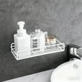 thumbnail image 1 of No Drill Wall Shelf for Bathroom - Rectangular Metal Storage Rack Multipurpose Organizer for Toiletries Shower Kitchen Space Saving - Wall Mounted Hanging Shelves for Home Bedroom, 1 of 6