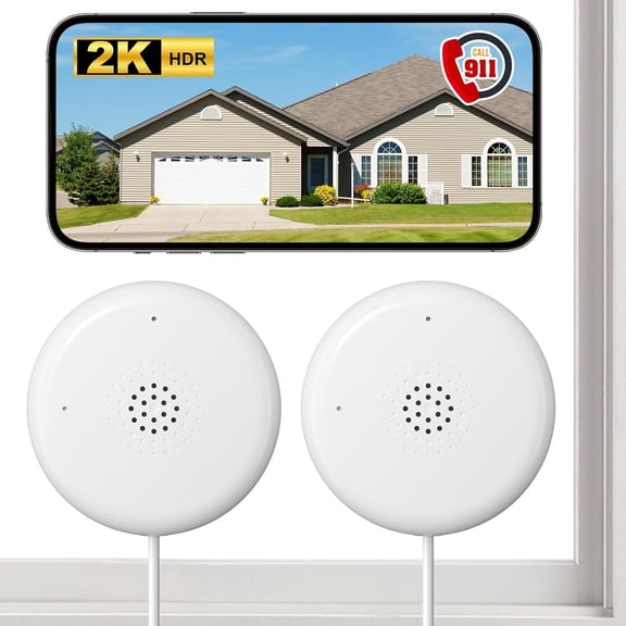 No Drill Window Camera-2 Pack Indoor 2.4/5 Ghz Cameras for with Starlight Night Vision, AI Detection, 911 Dispatch, Based Cloud,2 Way Talk,24/7 Recording