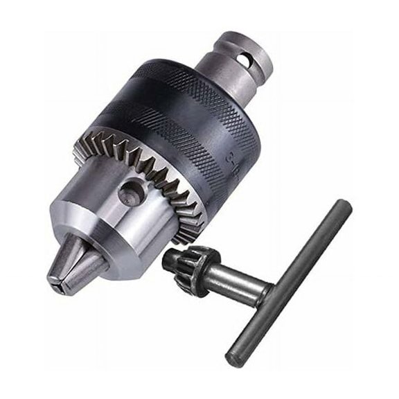 Drill bit holder with a capacity of 1.5-13mm, equipped with a wrench, for 1/2 "installation of 1/2-20UNF square socket internal thread impact wrench converter tool