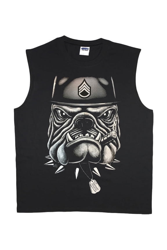 Drill sergeant bulldog t-shirt sleeveless t-shirt muscle tee for men