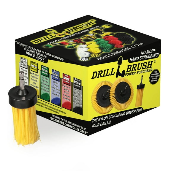 Drillbrush Bathroom Scrubber – Medium Brush for Soap Scum & Grime - Sink Cleaner Brush