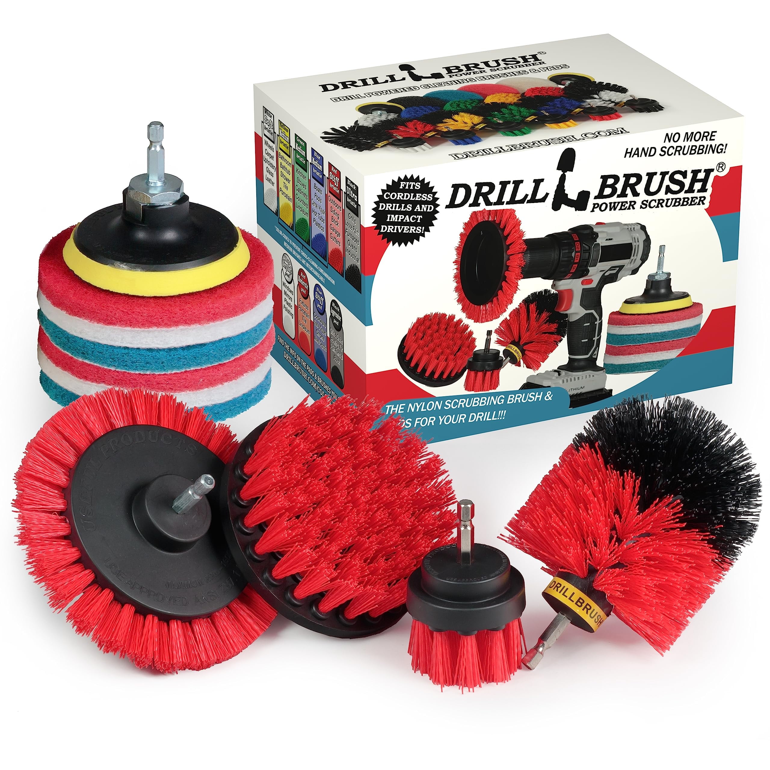 Drillbrush Heavy Duty Scouring Pads & Scrubber Brush Set, Outdoor - View #6