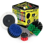 Drillbrush Wheel Cleaning Auto Scrubber Brush - Powerful Drill Attachment for Cleaning Crevices / Gaps - Automotive Detailing Carpet Scrubber Brush for Boats, Cars, Trucks - Tile Grout Cleaner Tool