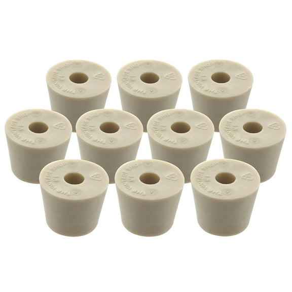Drilled Rubber Stopper #6 (Set of 10)