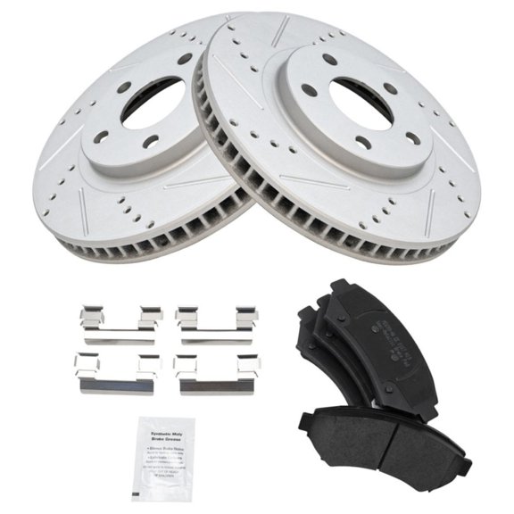 Drilled Slotted Brake Rotor & Posi Metallic Pad Front Kit
